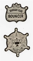 Harold&#39;s Club Reno Nevada Vice Squad and Bouncer Die Cut Badges - £25.32 GBP