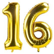 40 Inch 16Th Birthday Number S 16 Foil For Anniversary Party Decoratio - £12.14 GBP