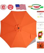 UV Protective 9ft Round Canopy for 8-Rib Outdoor Umbrellas in Bright Orange - $921.56 MXN