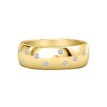 0.90CT Round Cut Moissanite Band 18K Yellow Gold Plated Men&#39;s Wedding Ri... - $139.76