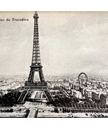 Paris France The Eiffel Tower 1910s Ferris Wheel Trocadero Postcard PCBG12A - $24.99