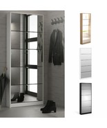 Large Tall Rectangular Shoe Storage Cabinet Organiser 5 Tilting Mirrored... - £275.69 GBP+