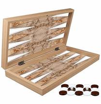 LaModaHome 19&#39;&#39; Turkish Geowood Backgammon Set, Wooden, Board Game for Family Ga - £47.52 GBP