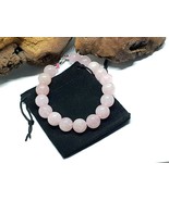 Bracelet en perles de quartz rose 10 mm Fermoir en pierres précieuses... - £12.52 GBP