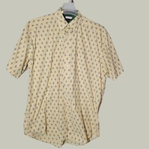 Tommy Hilfiger Mens Shirt Medium Button Down Yellow Short Sleeve Casual - $13.99