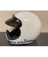 Vintage Bell Trail Star 90&#39;s Motorcycle Helmet White Made in USA - $89.99