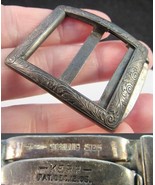 antique STERLING SILVER belt buckle ORNATE ENGRAVED Men&#39;s KERR 1905 24.3g! - £61.75 GBP