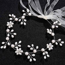 Miallo Crystal Hair Vine Hairband for Bridal Ladies Tiara Crown Pearl Blossom Br - £10.95 GBP