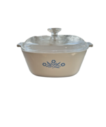 Vintage Corning Ware Blue Cornflower 1-quart casserole dish w Pyrex lid - $26.88 CAD