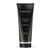 Wicked Stripped + Bare Unscented Sensual Massage Cream 4 oz. - £22.27 GBP