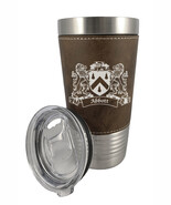 Abbott Irish Coat of Arms Leather Travel Mug - $38.12 CAD