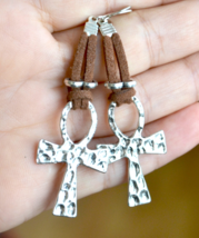 Ankh earrings, Ankh, Key of Life Earrings, Egyptian Cross Earrings, E555 - £5.40 GBP