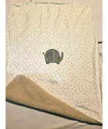  Wonder Nation Elephant Baby Blanket Grey Polka Dot Ivory Tan Sherpa - £19.59 GBP