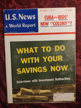 U S News World Report December 7 1959 Saving Investing Communist Cuba - £8.65 GBP
