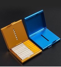 Metal Tobacco Smoking Sleeve Pocket Cases 20 Cigarettes Sticks Box Cover Holder - £6.24 GBP