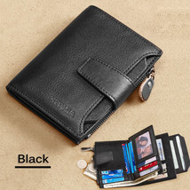 Men&#39;s Genuine Leather Wallet Vintage Short Multi Function Business Card Holder B - £44.54 GBP