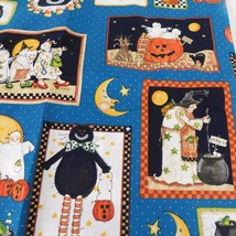 Daisy Kingdom Halloween Fabric Gore E Patch Sandi Gore Evans Pumpkins 1 yd x 44&quot; - £11.78 GBP