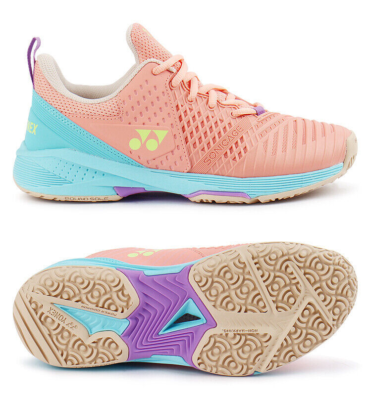 Yonex Power Cushion Sonicage 3 Women's Tennis Shoes for Clay Pink SHT-S3LGCEX - £100.64 GBP