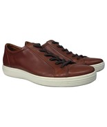 Ecco Shoes Mens 10 Brown Soft 8 Leather Low Top Comfort Casual Sneakers ... - $67.68 CAD
