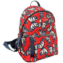 NWB Kate Spade Chelsea Nylon Medium Backpack Red + Butterflies KB591 Gift Bag - £88.74 GBP