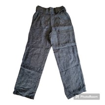 Christian Siriano Women XS Linen Pants w/ Belt Blue Pull On Comfort Wide Leg NY - £17.40 GBP