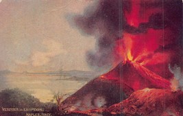 Naples Italy~Vesuvius Volcano In Eruption Postcard - £2.60 GBP