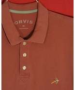 OVIS Men&#39;s XL Brick Red Green Slits Polo Golf Shirt Pique Knit Embroider... - €10,40 EUR
