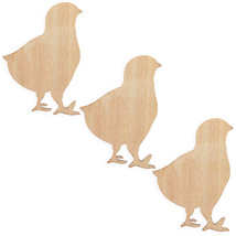 3 Chicks Unfinished Wooden Shapes Craft Cutouts DIY Unpainted 3D Plaques 4 - $27.54