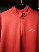 Callaway Golf Quarter Zip Pullover Red Orange Golf Shirt Longsleeve Size 2XL  - £14.05 GBP