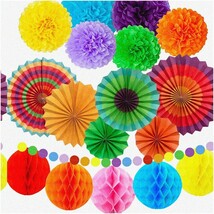 Fiesta Fiesta 19pcs Party Pack: Vibrant Paper Fans, Pom Poms, Honeycomb ... - $516.51 MXN