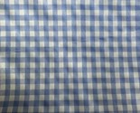 Vintage 80’s Blue &amp; White Rayon/Polyester Lightweight Gingham Fabric 5 y... - £42.98 GBP