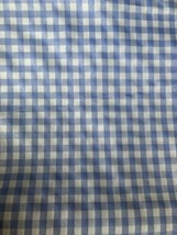 Vintage 80’s Blue &amp; White Rayon/Polyester Lightweight Gingham Fabric 5 yards - £43.00 GBP