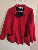 Beautiful Stitching Alfred Dunner 18 Petite Red And Black Blazer - £10.80 GBP