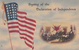 Signing of the Declaration of Independence Flag Series Patriotic Postcard D37 - £2.36 GBP