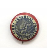 Vintage 1939 Pin Back Button Fight Infantile Paralysis March of Dime 0.75&quot; - £11.79 GBP