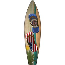 Minnesota Flag and US Flag Flip Flop Novelty Mini Metal Surfboard MSB-261 - £13.51 GBP
