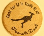Vintage Pac N Dash Wooden Nickel Kangaroo - $4.94