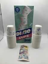 Vintage Dixie Cups Paint Strokes Box 3oz Cups 1995 Open Box 87 Cups Pain... - $13.86