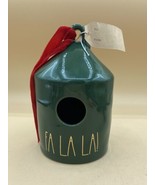 NWT Rae Dunn “FA LA LA” Green Christmas Round Ceramic Birdhouse Gold Let... - €17,19 EUR