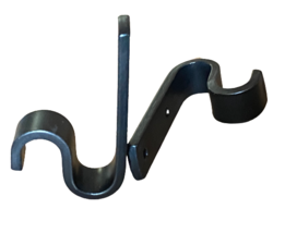 CURTAIN ROD HOOK (PAIR) - Amish Hand Forged Solid Wrought Iron Pole Brac... - £7.05 GBP
