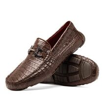Parma Genuine Caiman Belly Slip On Bit Driving Loafers Brown image 2