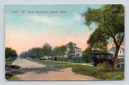 B Street Boulevard View Lincoln Nebraska 1912 DB Postcard P12 - £5.41 GBP