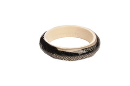 Tom Rebl Womens Glass TD3355 Bracelet Infused Plexi Black Size U - $58.19