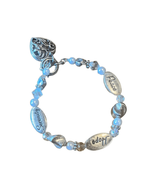 Silver Tone Inspirational Beaded Bracelet - £7.52 GBP