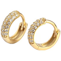 Anyco Earrings Luxury Zircon Punk Circle Hoop Bohemian Piercing Ear Buckle - £25.17 GBP