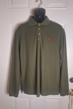 Tommy Bahama Olive Green Long Sleeve 1/4 Button-Down Shirt Size Large - $21.84