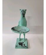 Bronze Distressed Standing Cat Business Card Holder, Soap Dish Jewelry S... - $147.51