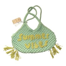 Twig And Arrow Catch Of The Day Macrame Tote- Sea Green/Summer Vibes Stitched In - $17.18