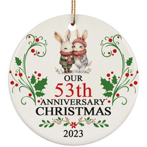 Our 53th Anniversary 2023 Ornament Gift 53 Years Christmas Cute Rabbit Couple - £11.06 GBP