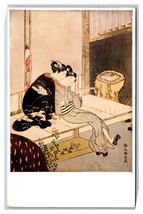 Couple on the Verandah Painting by Suzuki Harunobu Chrome Postcard Z6 - £3.74 GBP